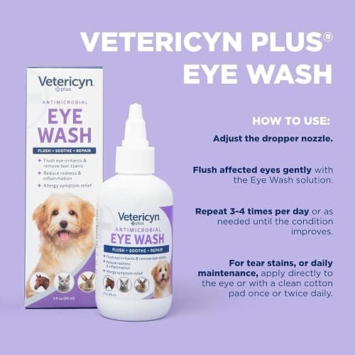 Vetericyn Plus Dog and Cat Eye Wash | Eye Drops for Dogs and Cats to Flush and Soothe Eye Irritations, Dog Tear Stain Cleaner, Safe for All Animals. 3 Ounces thumbnail 8