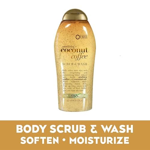 OGX Smoothing + Coconut Coffee Exfoliating Body Scrub with Arabica Coffee & Coconut Oil Coconut Body Cream, 19.5oz thumbnail 4