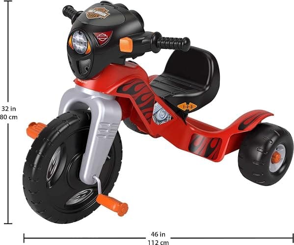 Fisher-Price Toddler Tricycle Harley-Davidson Lights & Sounds Trike, Toy Bike with Adjustable Seat & Storage for Outdoor Play Kids Ages 2+ Years (Amazon Exclusive) thumbnail 2