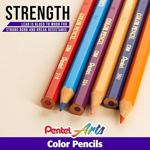 Pentel Arts Colored Pencils, Assorted Colors, Set of 24 (CB8-24) thumbnail 4