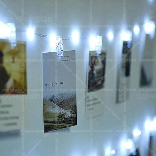 JMTGNSEP 50LED 20 Photo Clips String Fairy Lights Battery Powered Decoration for Living Bedroom Indoor Christmas Party Wedding for Photo Picture Hanging Display, Battery Operated (16ft Warm White) thumbnail 3