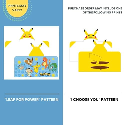 Pokemon Pikachu Bath and Beach Soft Cotton Terry Hooded Towel Wrap, 24" x 50", (Officially Licensed Product) by Franco thumbnail 4