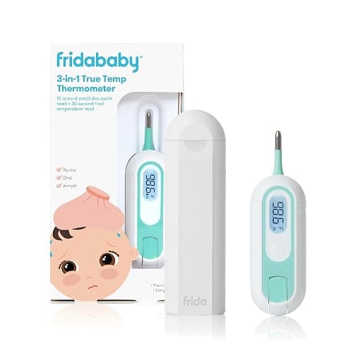 Frida Baby 3-in-1 Rectal, Underarm & Oral Thermometer for Kids, Digital Baby Thermometer for Infants, Toddlers, & Kids, Quick & Accurate Temperature Check, Includes Carrying Case for Storage - Image 1