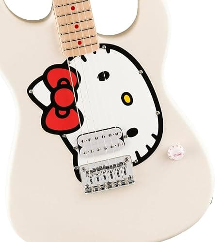 Fender x Hello Kitty Stratocaster Electric Guitar and Deluxe Hello Kitty Gig Bag, White thumbnail 3