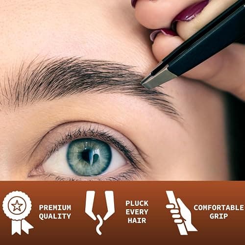 NARZ 4Pcs Professional Tweezer for Facial Hair Women & Men Stainless Steel Precision Tweezers for Ingrown Hair Tweezers for Men & Women (Black Set) thumbnail 4