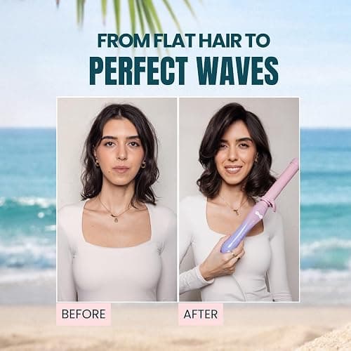 The Beachwaver Co. B1 Rotating Curling Iron - Pink Sunset | Automatic 1-Inch Ceramic Curling Iron - Most Common Barrel Size for All Hair Lengths! | Auto-Shut Off, Travel-Friendly, Dual Voltage thumbnail 4