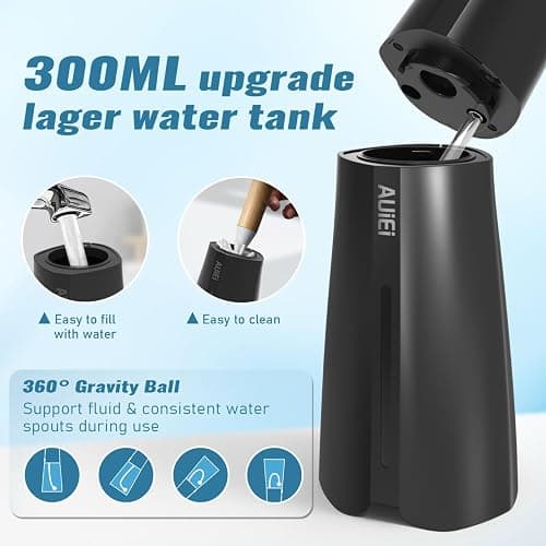 Water Flosser Pick for Teeth & Braces, 300ML Cordless Power Dental Flossers with 8 Jet Tips, Oral Irrigator 5 Use Modes, IPX7 Waterproof, Portable for Home Travel thumbnail 3
