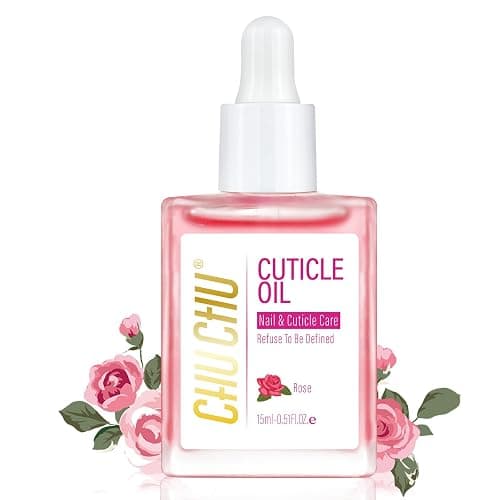 CHUCHU Vegan Cuticle Oil for Nail: Rose Scent Natural Vitamin B & E Nail Oil - Hydrates Moisturizes Repairs for Nails Damage Dry Cuticle 0.51 Fl Oz - Image 1