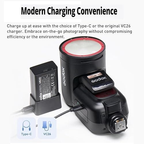 Godox V1 Pro S V1Pro S USA Version Camera Flash for Sony Camera Flash Speedlite Speedlight,76Ws 2.4G TTL 1/8000 HSS,500 Full Power Flashes,1.3s Recycle Time,2980mAh Li-ion Battery,LED Modeling Lamp thumbnail 4