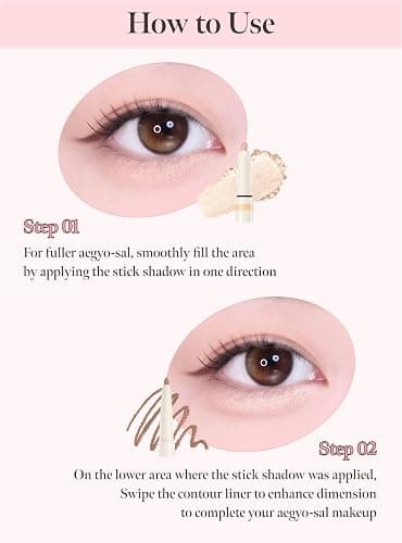 CORALHAZE Idol AEGYO-SAL Maker 02 Sparkling Pink, 2-in-1 Under-Eye Highlighter and Contour Liner for Bright, Voluminous Eyes, Long-Lasting, Smudge-Proof Shimmer Stick with Natural Glow, Korean Beauty - 02 Sparkling Pink - 1 Count (Pack of 1) thumbnail 8