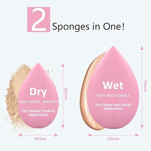 Korintin Makeup Sponge, Beauty Blenders 6 PCS, Washable Non Latex Foundation Sponge, Use Dry and Wet Both, for Liquid, Cream and Powder, Super Soft Wonder Blender Beauty Cosmetic thumbnail 4
