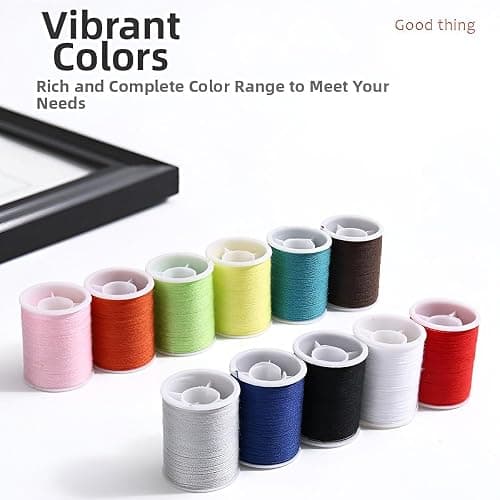 Mini Sewing Kit with Case, Sewing Supplies for Home Travel and Emergency, Mending Clothes, Includes Thread Spools, Needles, Scissors, Thimble (11- Color - Black) thumbnail 6