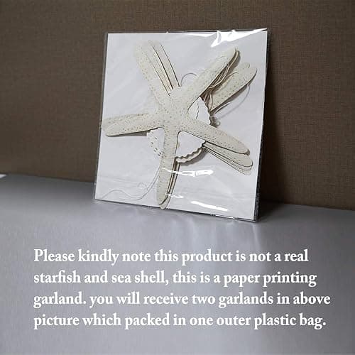 Decor365 White Finger Starfish Sea Shell Garland Ocean Coastal Nautical Party Decoration Starfish Cutouts Hanging Bunting Banner Under The Sea Mermaid Wish Birthday Beach Wedding Decor thumbnail 5