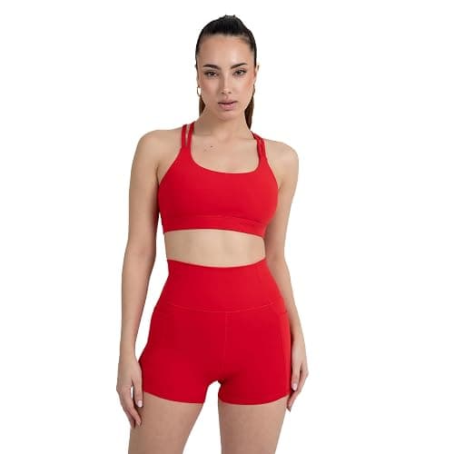 YITTY Active Women's Ultraluxe Strappy Medium Impact Bra, Athleisure, 4-Way-Stretch thumbnail 2