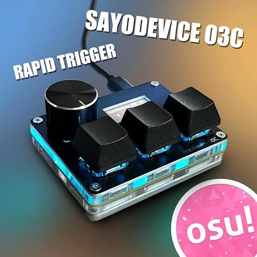 BTXETUEL SayoDevice O3C OSU Keyboard Rapid Trigger Hall Switches Magnetic Linear Switches Keyboard with Knob and Screen,Copy Paste,Shotcut,Macro Hotswap Mini Keypad.… thumbnail 2