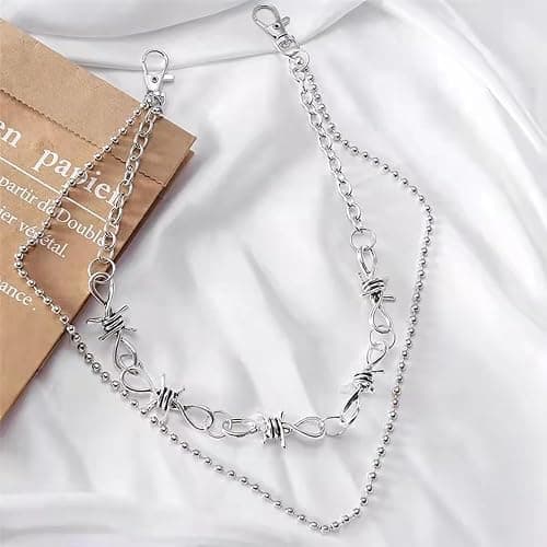 Vivian&CD Jean Chain Belt for Men&Women, Pocket Chain Goth Punk Chain Belt Chain Layered Chunky Pants Chain and Vintage Hip Hop Wallet Chain Jewelry Accessory for Women Men thumbnail 5
