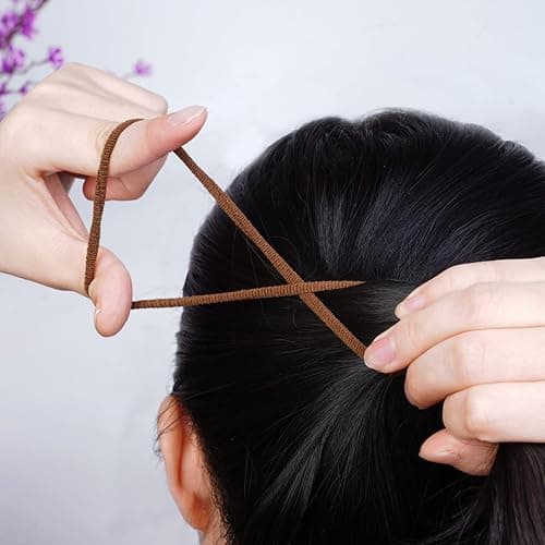 Pimoys 100 Pcs Elastic Hair Ties, Thick Seamless Hair Bands No Damage Soft Ponytail Holders Hair Accessories for Girls Women, Neutral thumbnail 4