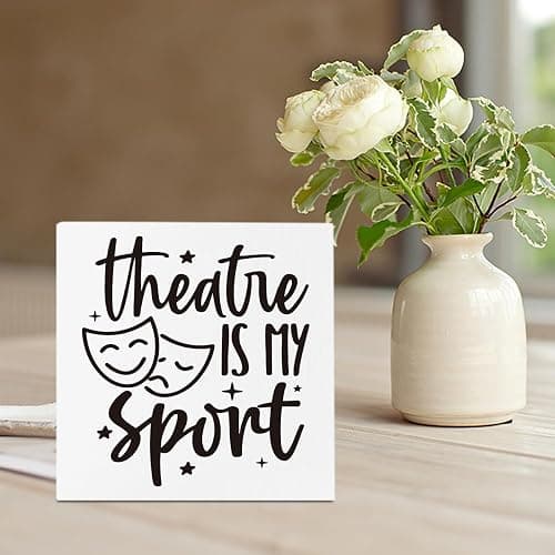 Home Theater Decor Movie Media Room Decor Theater Gifts Tub1714 | Movie Theater Broadway Lovers Gifts for Women Men,Wooden Decorations Sign for Home Office Desk Shelf,5''X5'' thumbnail 4