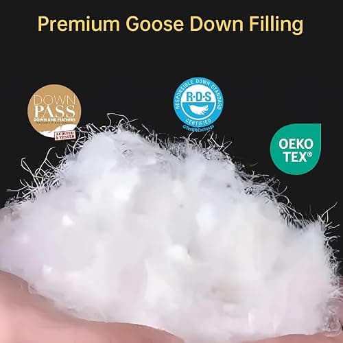 Goose Down Comforters 100% Oganic Cotton Shell California King Size Comforter Luxury Duvet Insert, All Season White Bed Comforter Medium Warmth Goose Down Duvet,430 Thread (Cali King 104x96) thumbnail 3