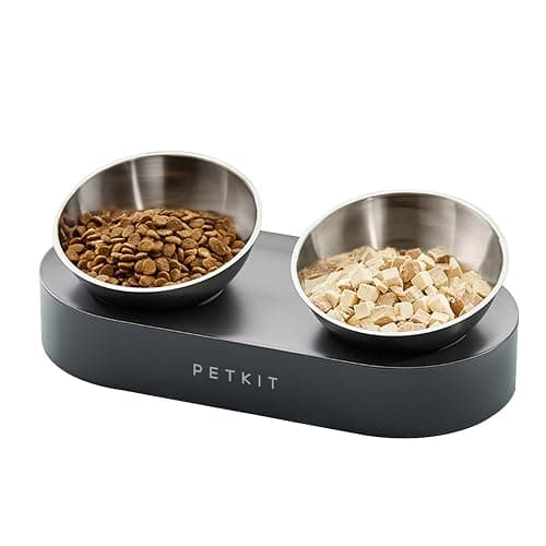PETKIT 304 Stainless Steel Elevated Cat Bowls&Dog Bowls,Raised Cat Food and Water Bowl Set, Non-Slip, Anti Vomiting 15°Tilted Cat Small Animal Plate - Image 1