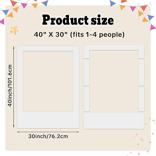 40 x 30 Inch Large Photo Booth Frame Selfie Frame,Blank DIY Cutout Props for Birthday,Wedding Photo Prop,Graduation Photo Booth Picture Frame,Party Supplies thumbnail 2