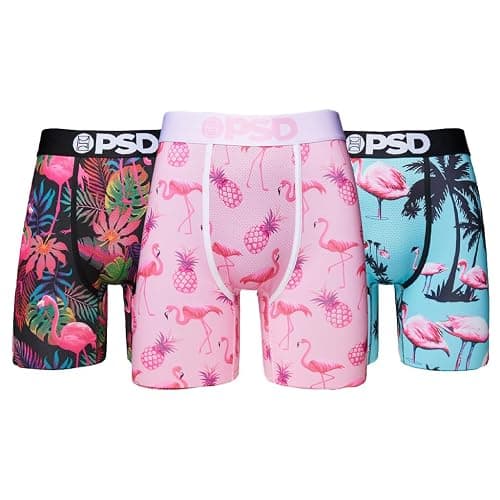 PSD Underwear Mens Boxer Briefs - Tropical Print, Standard Length Packs and Singles, Soft & Breathable Boxer Briefs for Men - Image 1