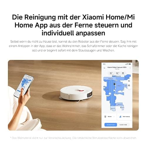 Xiaomi Robot Vacuum X20+ Saugroboter mit Absaugstation und 4L/4L Frisch- & Altwassertank - 2 rotierende, Auto-Trocknung Wischmops, Bis 280m² wischen, 6000Pa Saugkraft, LDS-Navigation, Alle Bodentypen thumbnail 16