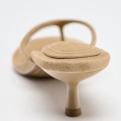CEFISOP Suede Flip Flops for Women Open Round Toe Thong Heeled Sandals Low Kitten Heels Comfortable Summer Slip On Slides Shoes thumbnail 5