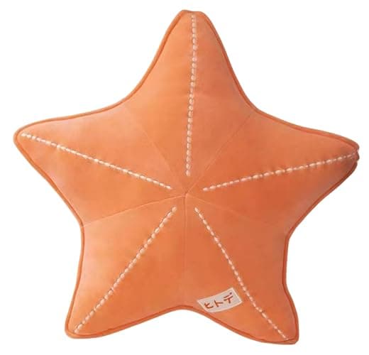 HXIYAN Sea Star Pillow Plush Car Cushion Bed Sofa Decorative Pillow Home Furnishings (19.6in, Orange) - Image 1
