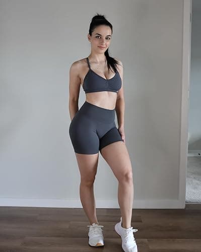 AUROLA Influence Workout Shorts for Women,2.5 3.5 4.5 5.5 6.5 No Roll Up Squat Proof Scrunch Seamless Compression Gym Short thumbnail 2