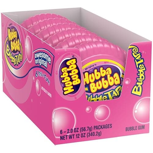 HUBBA BUBBA Bubble Gum Tape - Original Chewing Gum Bulk Pack, 2 oz, Pack of 6 Candy Bulk - Image 1