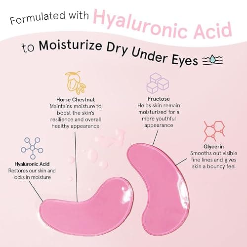grace & stella Award Winning Under Eye Mask - Reduce Dark Circles, Puffy Eyes, Undereye Bags, Wrinkles - Gel Under Eye Patches - Gifts for Mom - Vegan Cruelty-Free Self Care (Pink, 6 Pairs) thumbnail 4