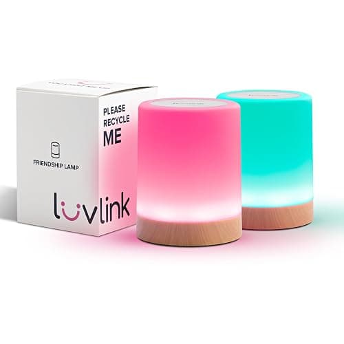LuvLink Friendship Lamp v2.0 - Long Distance WiFi Touch Lamps for Couples, Friends & Family | Stay Connected from Anywhere – Easy App Setup – No Subscription (Set of Two) - Image 1