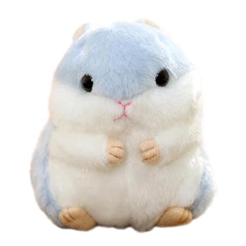 AngelGift Cuddly Hamster Soft Stuffed Animals Cushion Toy Doll, 4" /10cm Mouse Plushie Toys Best Birthday Gifts for The Children Kids Baby Toys (Blueness) - Image 1