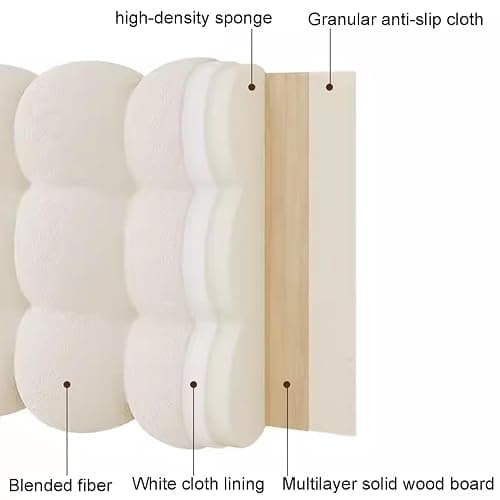 KRDBD Headboard Pillow Upholstered Wall Panels,Wall Mounted Headboard,Support Bolster Cushion,for Sitting in Bed Reading and Resting Bedroom Living Room (Milk Coffee Color,59in*24in) thumbnail 4
