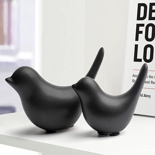 Notakia Small Birds Statues Home Decor Modern Style Decorative Ornaments for Living Room Decor, Bedroom, Office Desktop, Cabinets (Black 2Pcs Birds) thumbnail 8