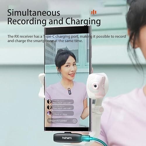 hohem MIC-01 Wireless Lavalier Microphone, 3-Level Noise Cancelling Built-in TF Card Slot Remote Shutter Control Clip On/Magnet Mic for Smartphone Camera Laptop Tablet thumbnail 8