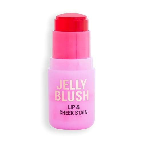 Revolution Beauty, Jelly Blush Stick Lip & Cheek Stain, Long-Lasting & Buildable with Hyaluronic Acid & Aloe, Vegan & Cruelty-Free, Strawberry Pink - Image 1