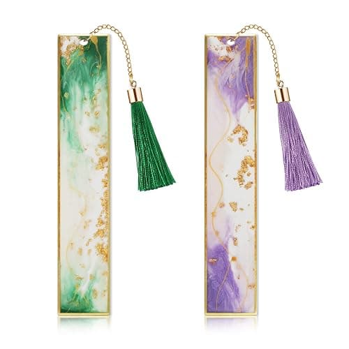 Kaluofan 2PCS Book Marks for Women, Durable Handmade Resin Bookmarks for Mothers, Teachers, Students and Book Lovers on Mother's Day, Teachers' Day, Christmas - Image 1