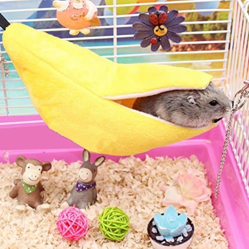 ISMARTEN Banana Bed House, Hammock for Small Animal, Warm Bed House, Cage Nest for Sugar Glider Hamster Small Bird Pet (Banana) thumbnail 7