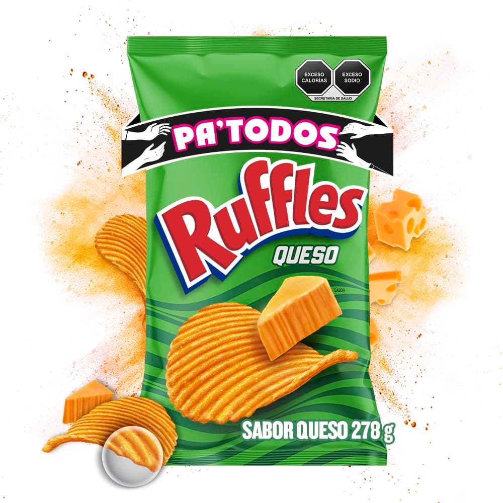 Sabritas Ruffles Sabor a Queso Papas Fritas 278 g thumbnail 3