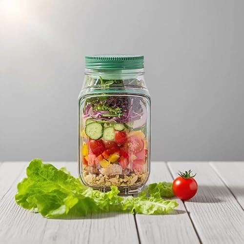 Ukisisi jar salade,Dosette à salade, pot à salade portable avec ouverture latérale,bol à salade fraîche,étui à sauce anti-fuite,Bocaux À Salade,Récipient À Pour Déjeuner,fruits thumbnail 6