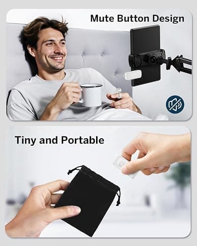 DATAFY [Case-Friendly] Remote Control Page Turner Ring for Kindle Paperwhite Oasis Scribe Kobo eReaders, Camera Camcorder Remote Controls, Page Turner Clicker for ipad iPhone Tablets with Storage Bag thumbnail 7
