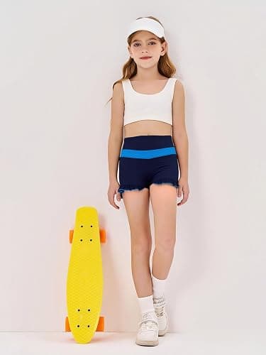RRHSS Girls Athletic High Waisted Ruffle Shorts - Comfy Yoga Dance Workout Gymnastics thumbnail 5