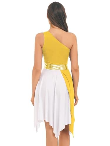 iiniim Women's Sleeveless Liturgical Praise Dance Color Block Irregular Hem Lyrical Worship Dance Dress thumbnail 4