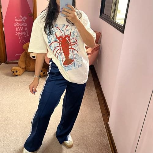 Y2k Oversized Graphic T Shirts Short Sleeve Crewneck Tees Baggy Tops thumbnail 6