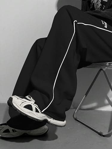 RoseSeek Boy's Letter Graphic Wide Leg Sweatpants Baggy Pants Athletic Track Sweat Pants Joggers thumbnail 2