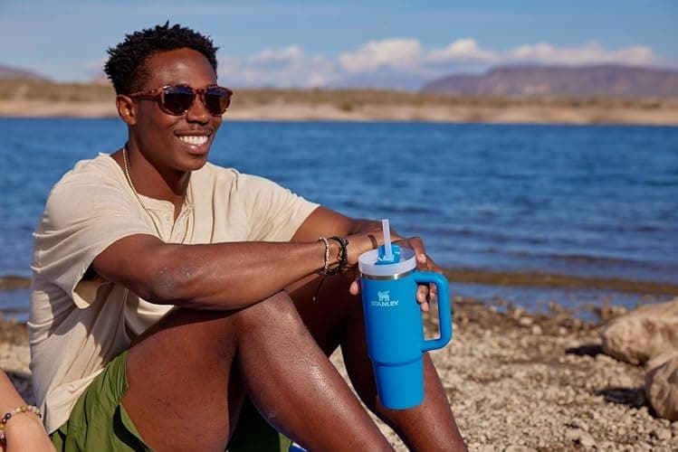 STANLEY Quencher H2.0 Tumbler with Handle and Straw 30 oz | Flowstate 3-Position Lid | Cup Holder Compatible for Travel | Insulated Stainless Steel Cup | BPA-Free | Azure thumbnail 2