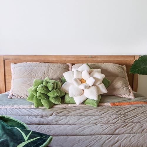 Green Philosophy Co. Succulent® Pillow 16" – Soft 3D Decorative Flower Throw Pillow, Unique Olive Green Plush Flower Cushion, Perfect for Couch, Sofa, Bedroom Decor, Gift for Plant Lovers thumbnail 6