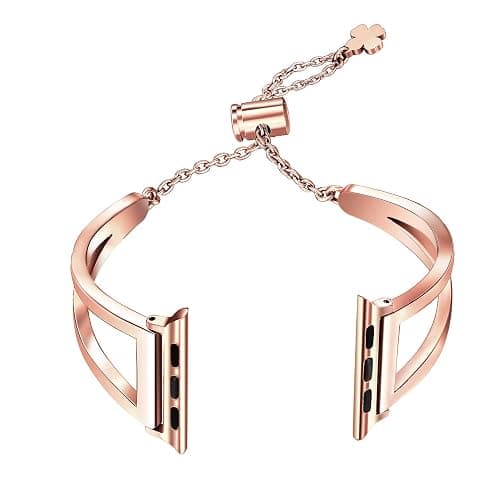 Secbolt Stainless Steel Bands Compatible with Apple Watch Band 38mm 40mm 41mm 42mm 44mm 45mm 46mm 49mm iWatch Series 11/10/9/Ultra/SE/8/7/6/5/4/3/2/1, Dressy Metal Bangle Bracelet Women thumbnail 7